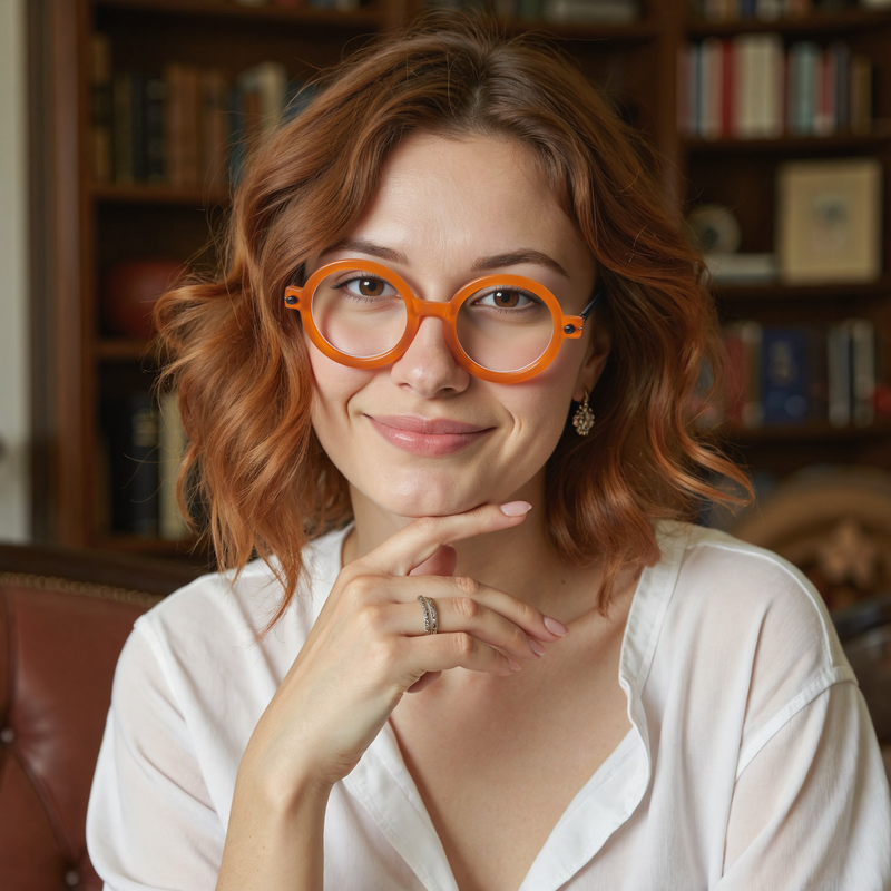 Ice Cream Round Orange Glasses