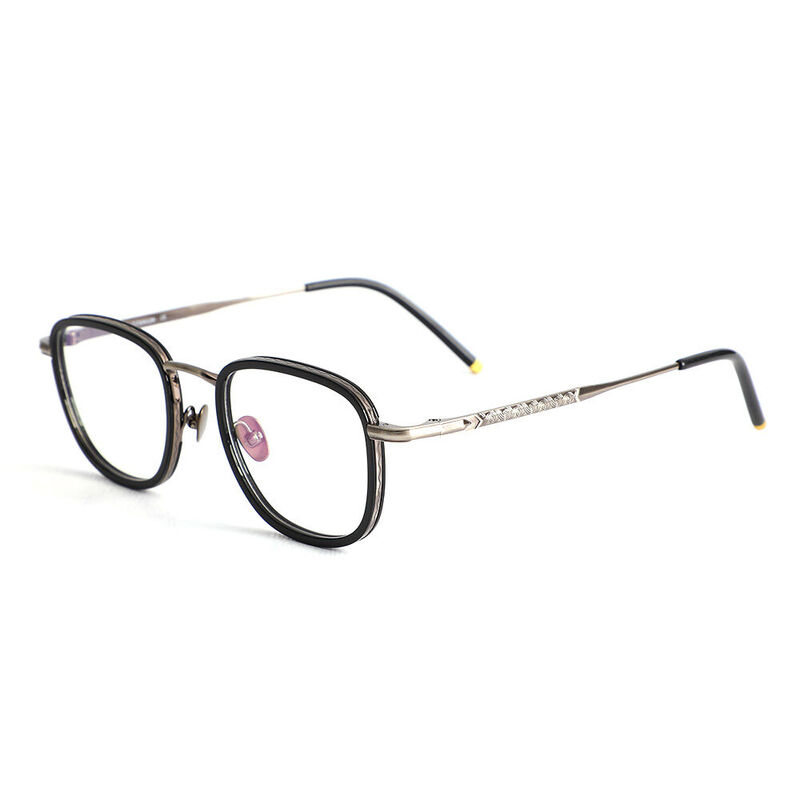 Maxwell Square Black-Gunmetal Glasses