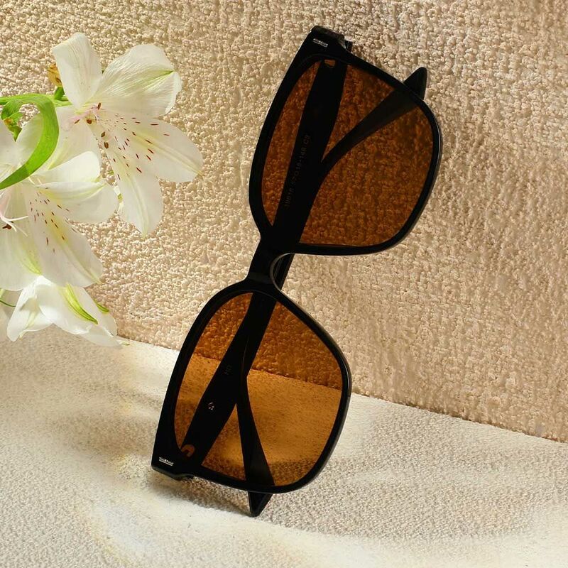 Jamie Quadratische Braune Sonnenbrille