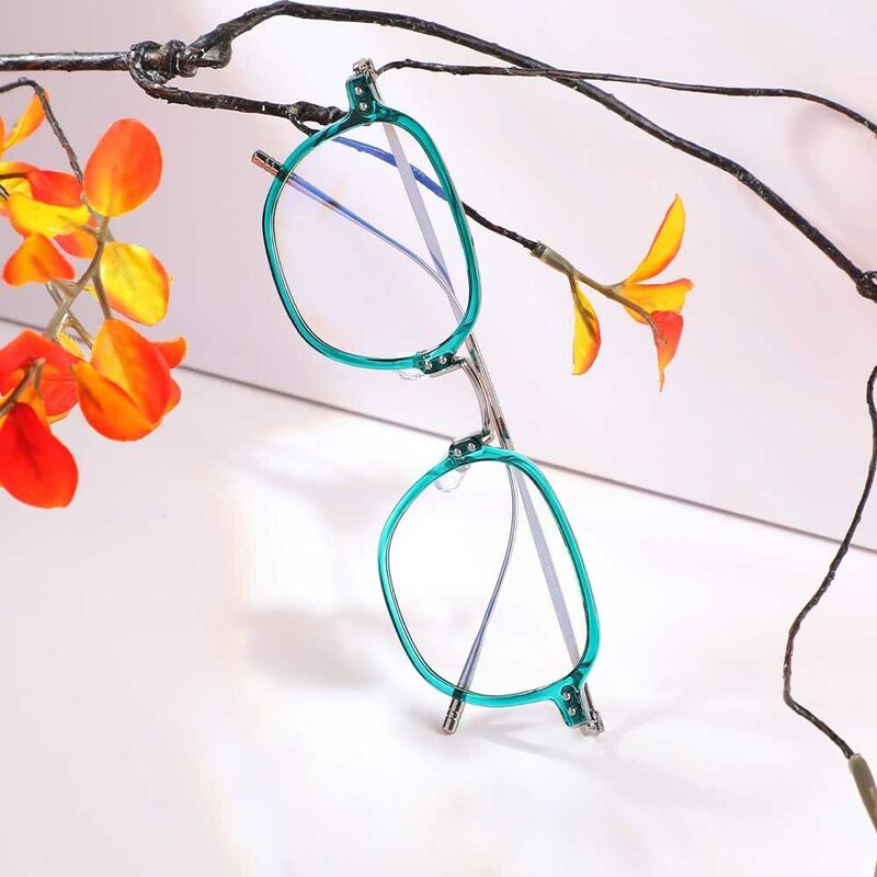 Marjorie Square Green Glasses