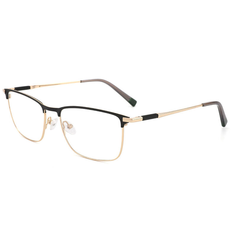 Mandy Browline Rectangle Gold Glasses
