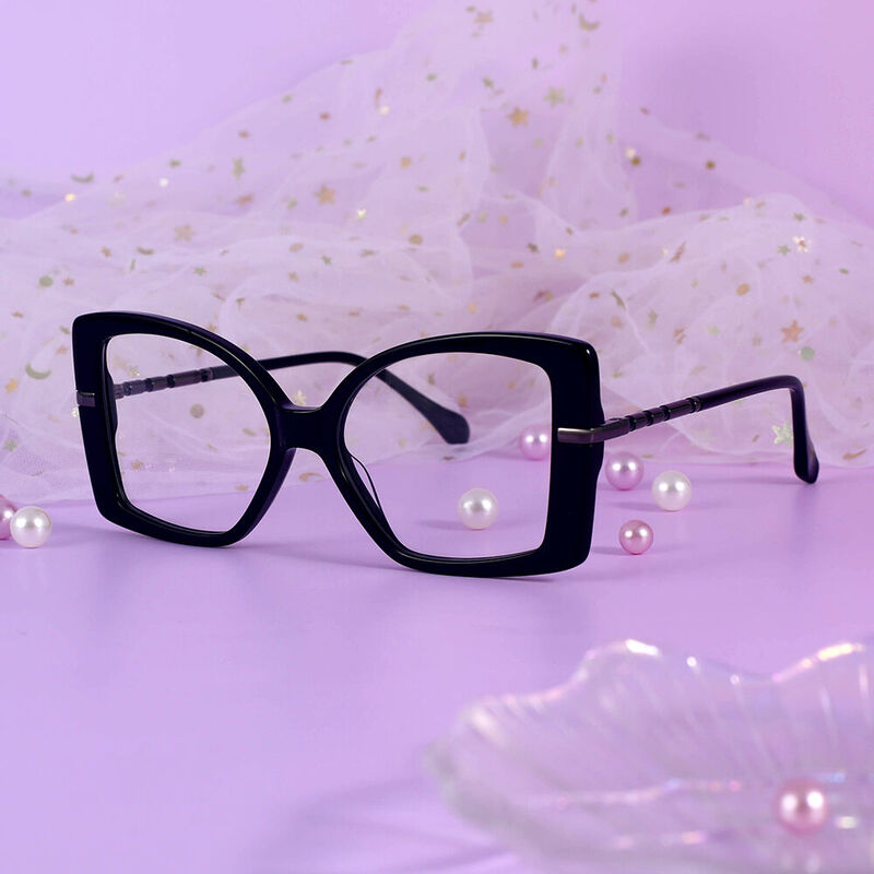 Superstar Cat Eye Black Glasses