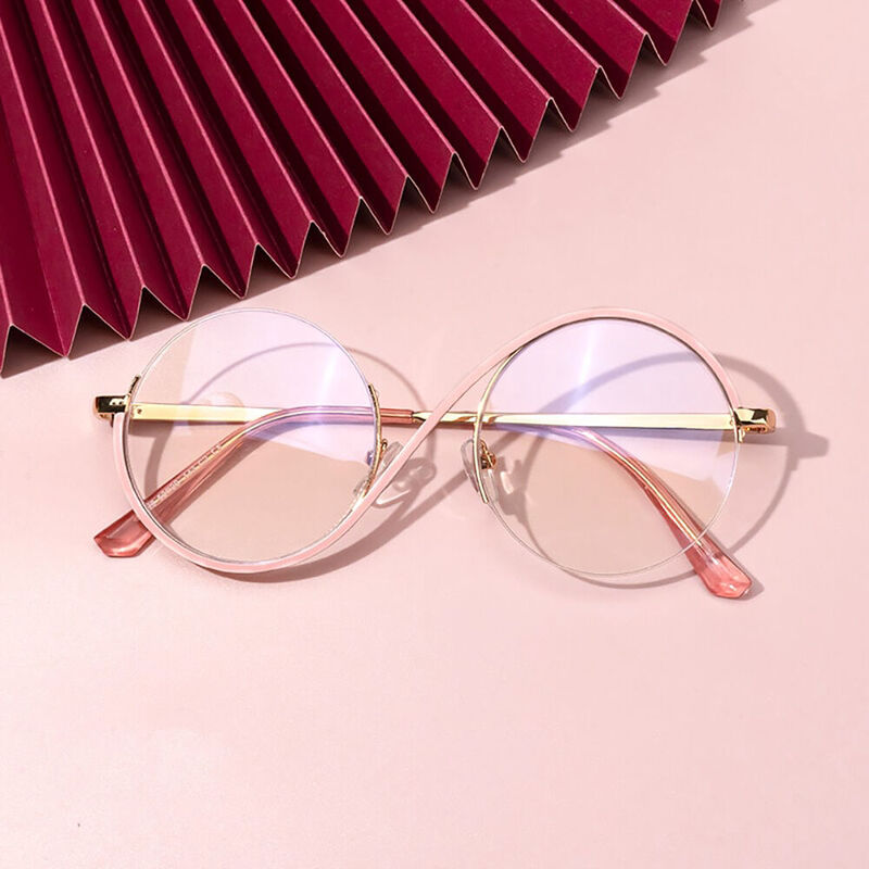 Hilary Round Pink Glasses