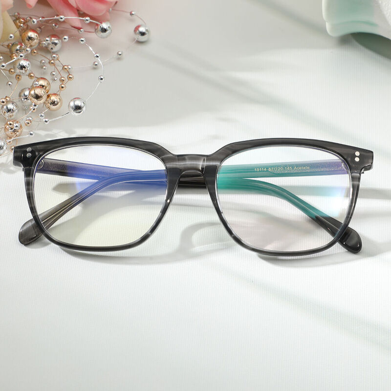 Hiram Square Gray Glasses