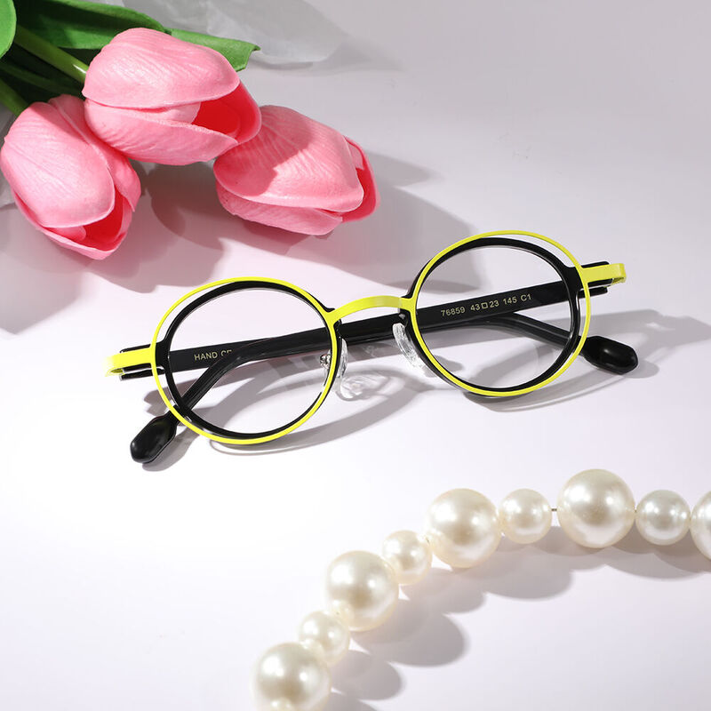 Huga Round Black Glasses