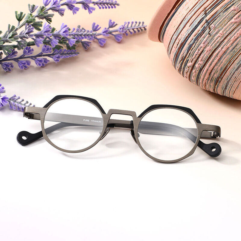 Vigee Geometric Gray Glasses