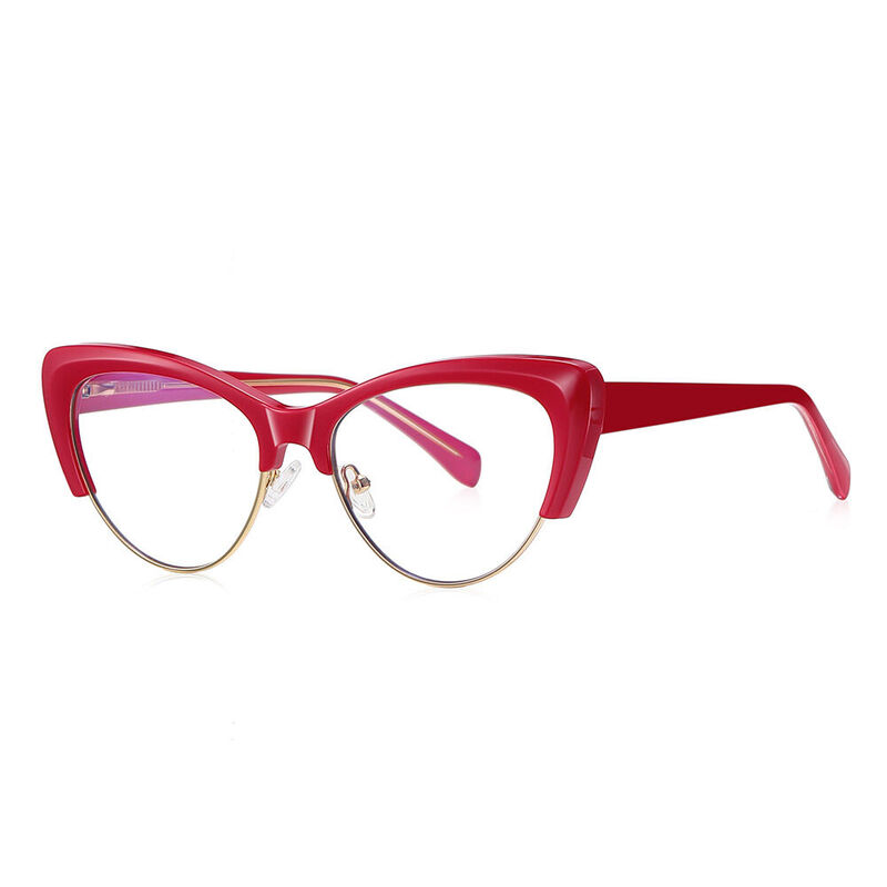 Lincoliy Cat Eye Red Glasses