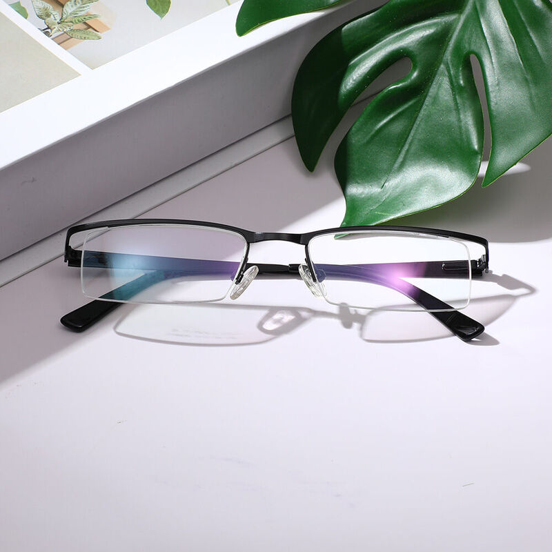 Hamilton Rectangle Black Glasses