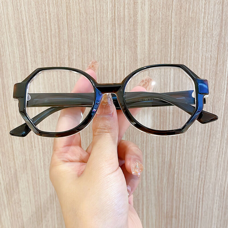Doher Geometric Brown Glasses