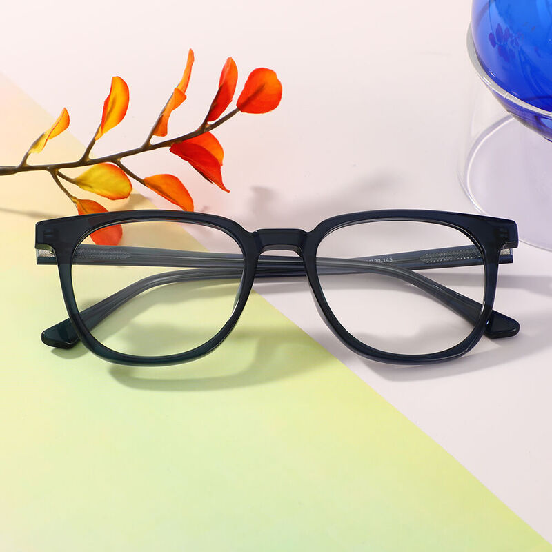Bertha Square Blue Glasses