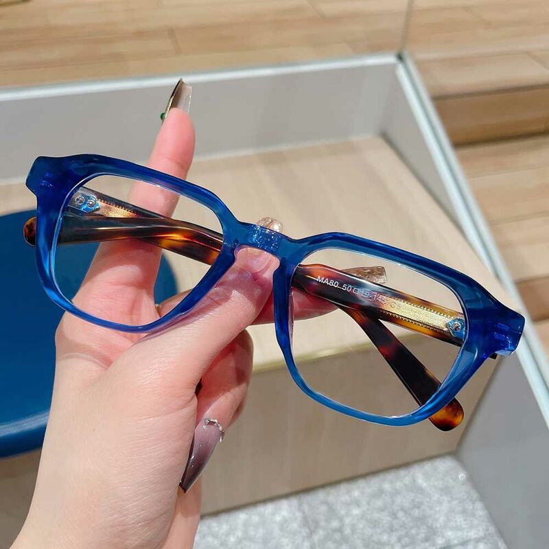Patrick Square Blue Glasses
