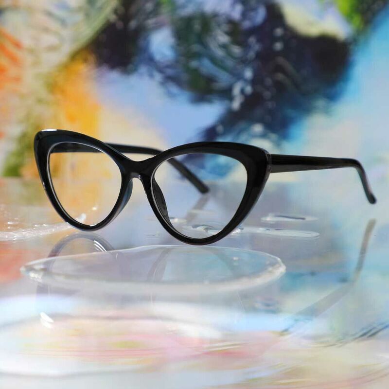 Pearl Cat Eye Schwarze Brille