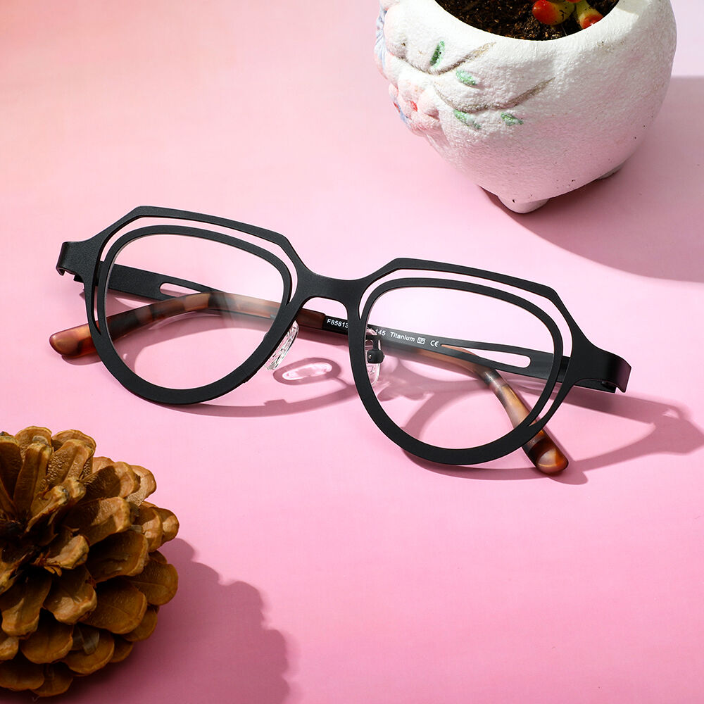 Gallacher Geometrische Schwarze Brille