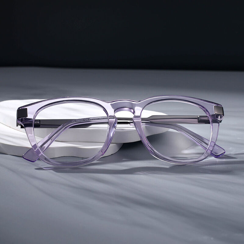Hush Square Purple Glasses