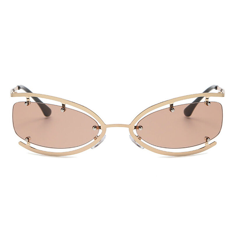 Tabitha Oval Brown Sunglasses