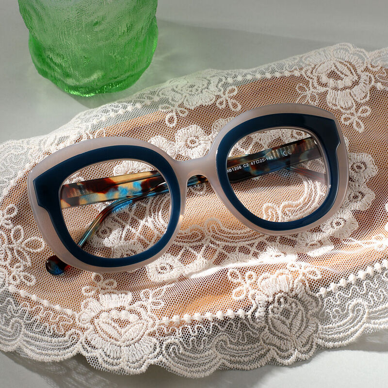 Dolores Cat Eye Blue Glasses