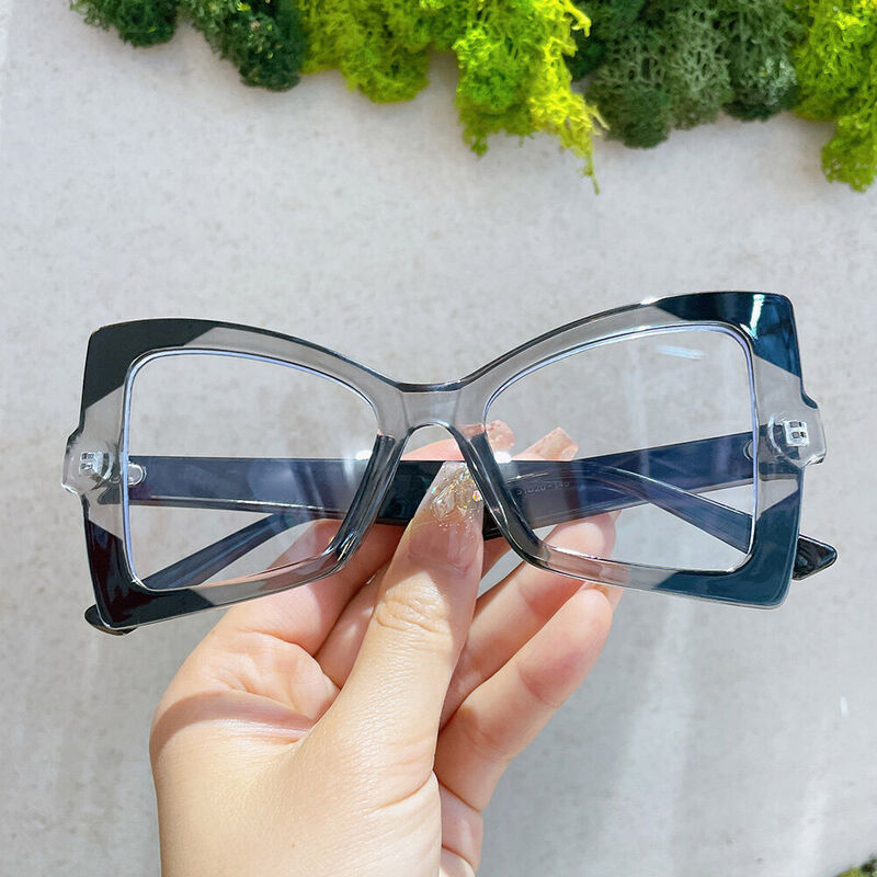 Alvio Cat Eye Black Clear Glasses