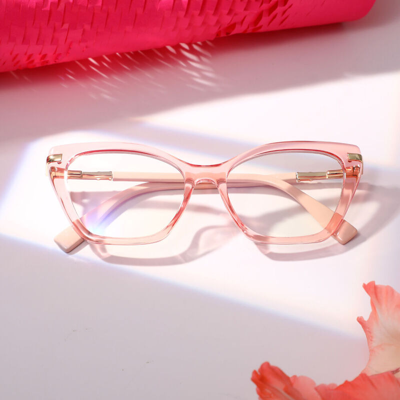 Zacharie Cat Eye Pink Glasses