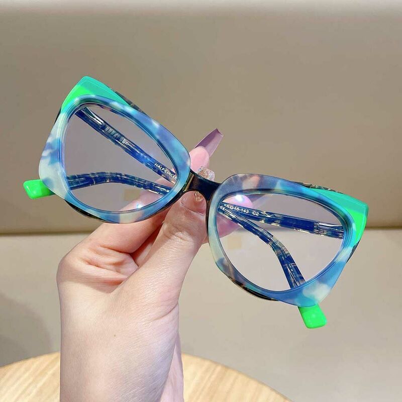 Jessic Cat Eye Grüne Brille