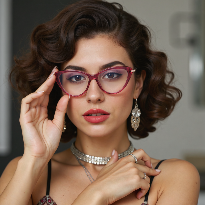 Natividad Cat Eye Rote Brillen