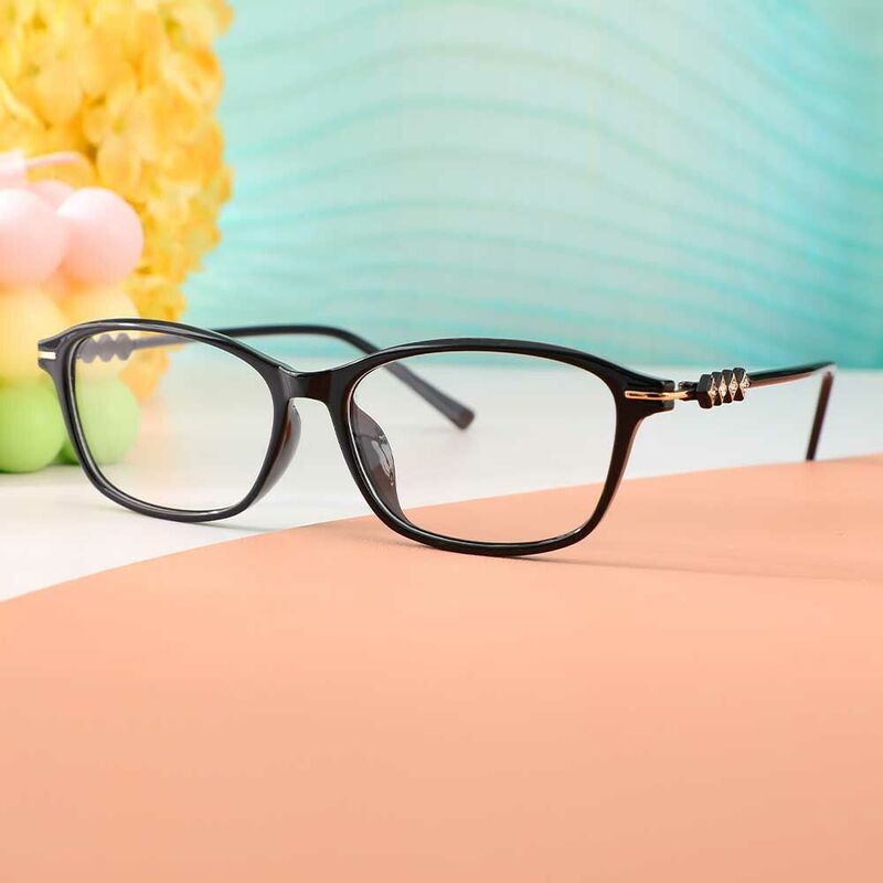 Celeste Rectangle Black Glasses
