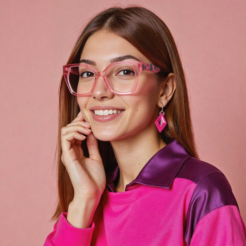 Tabit Cat Eye Red Glasses