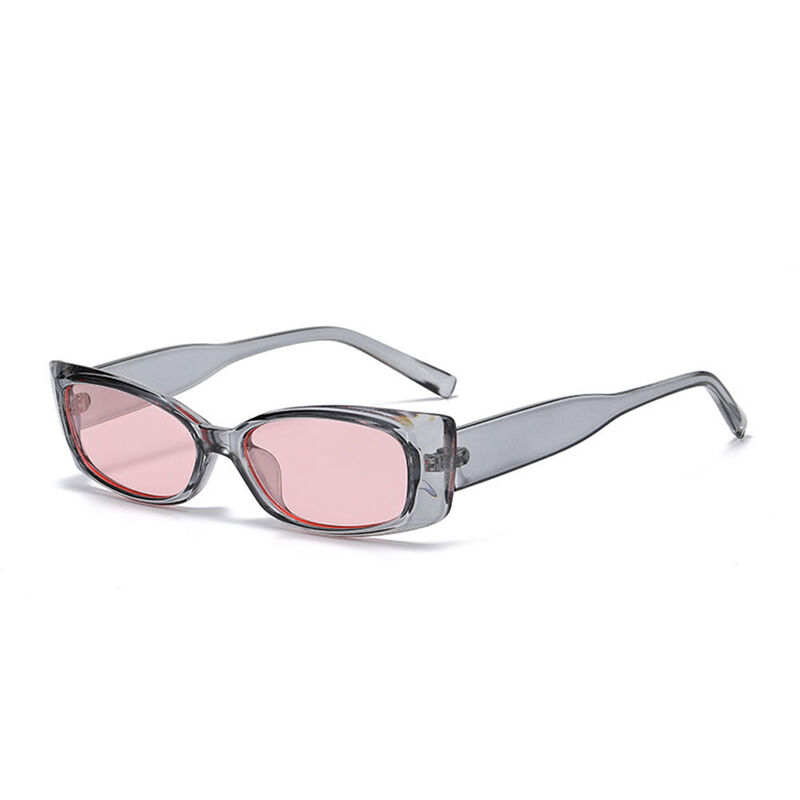 Melva Rectangle Gray Sunglasses
