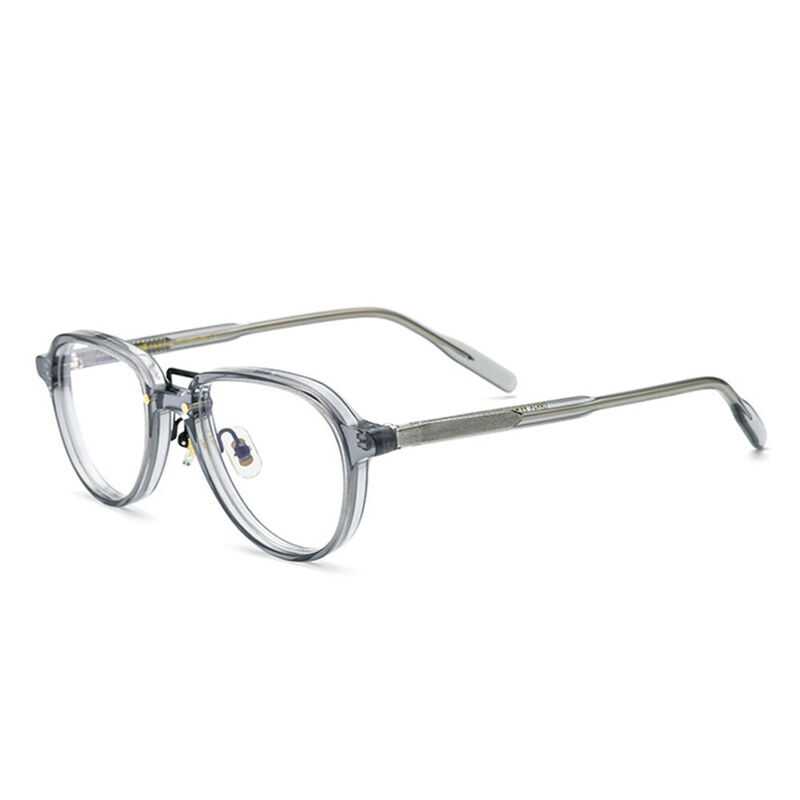 Prasil Oval Gray Clear Glasses