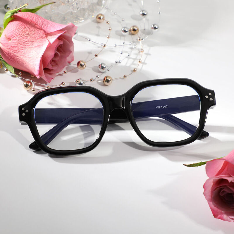 Geralic Geometric Black Glasses