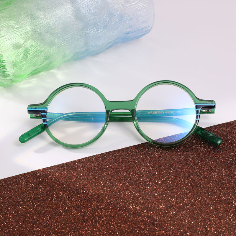 Basnight Round Green Glasses