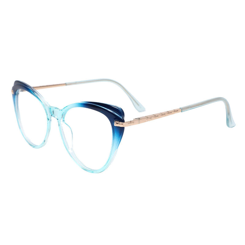 Aareen Cat Eye Blue Glasses