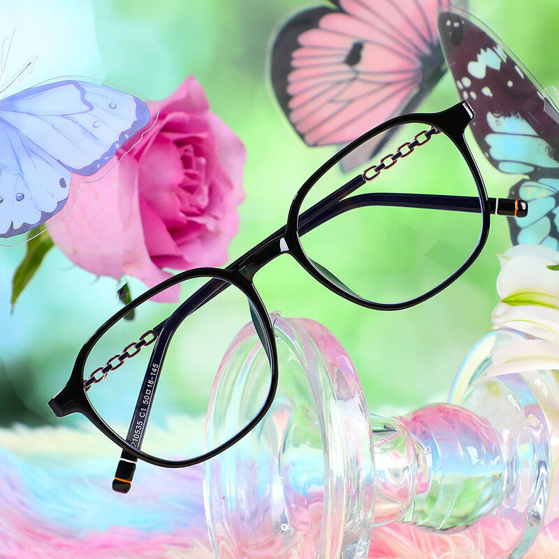 Marguerite Square Black Glasses
