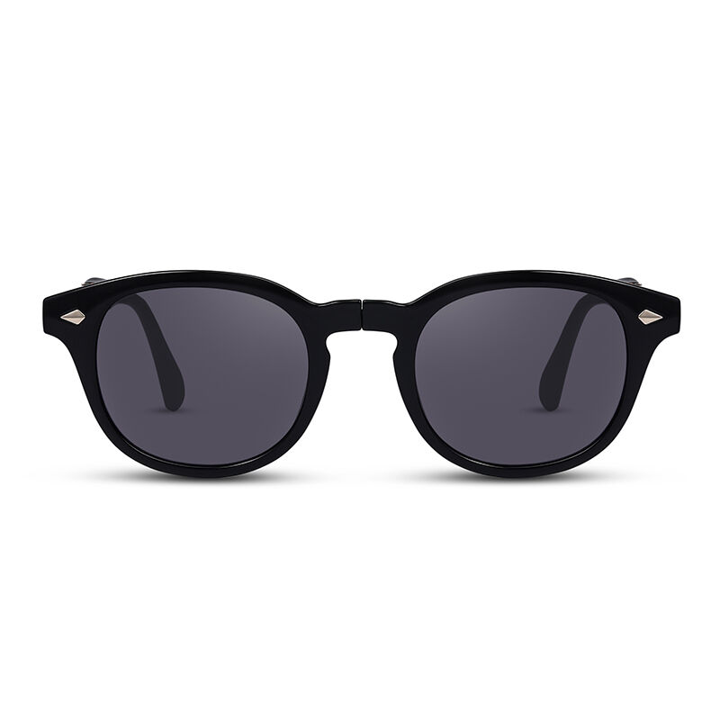 Transform Round Black/Grey Folding Sunglasses