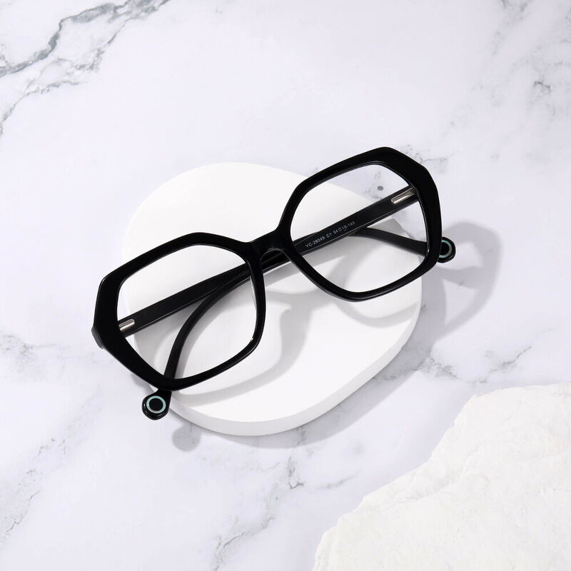 Sonya Geometric Black Glasses