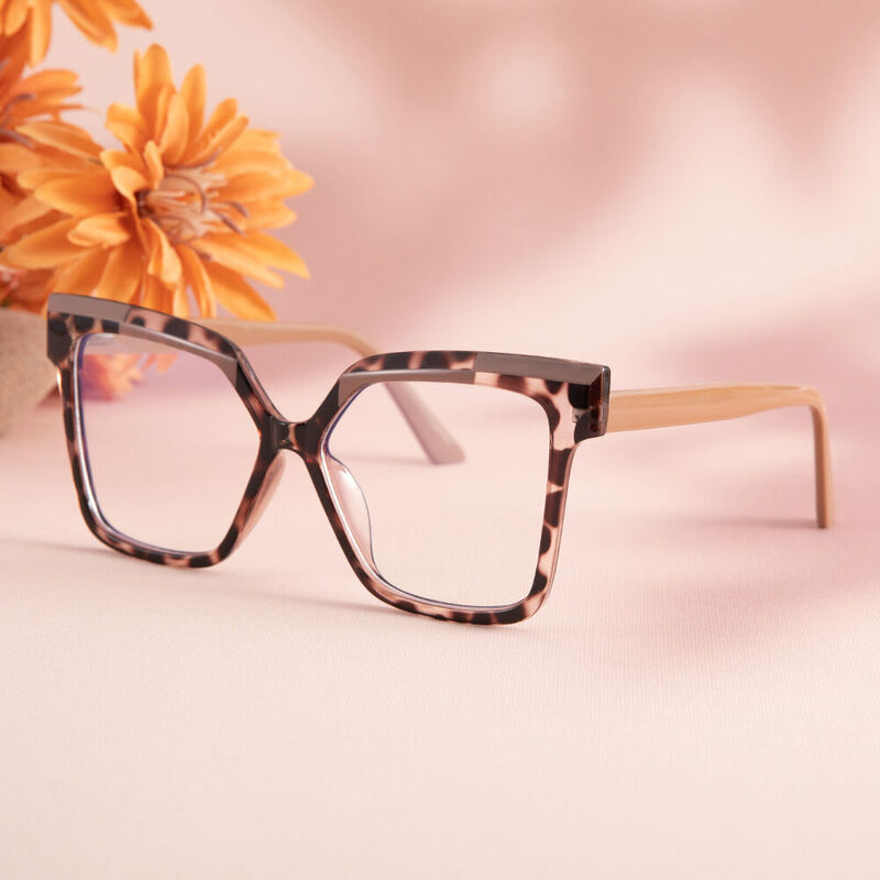 Gloria Cat Eye Leopard Glasses