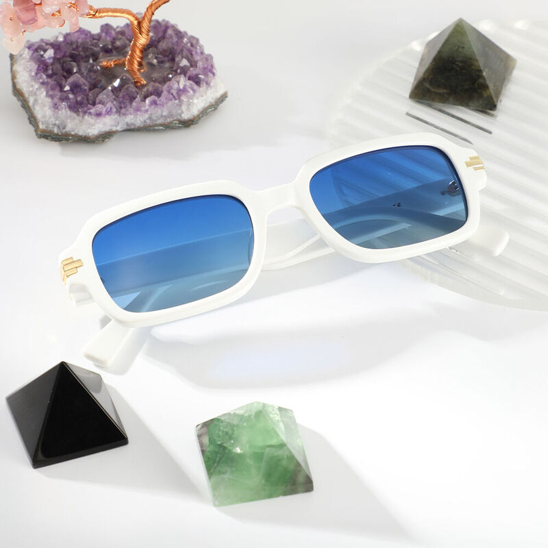 Cordaro Rectangle White Sunglasses