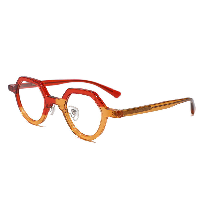 Cecilie Geometric Orange Glasses