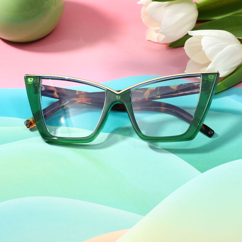 Leilciy Cat Eye Green Glasses