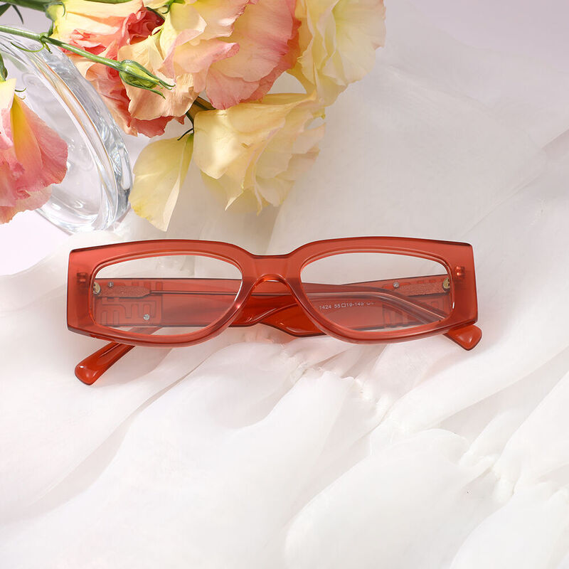 Olg Oval Red Glasses