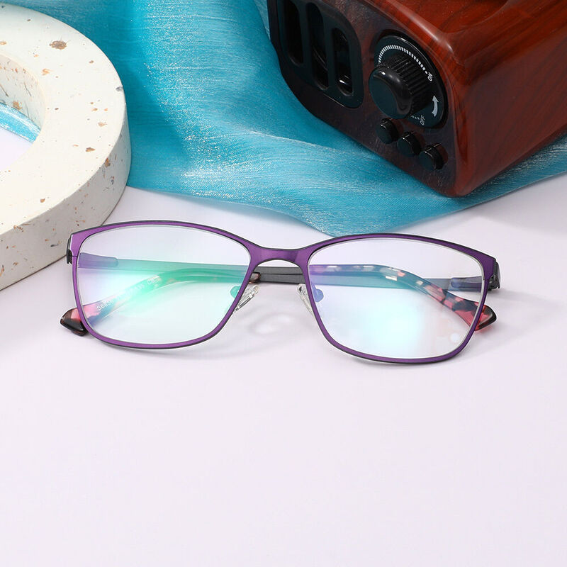 Hugee Square Purple Glasses