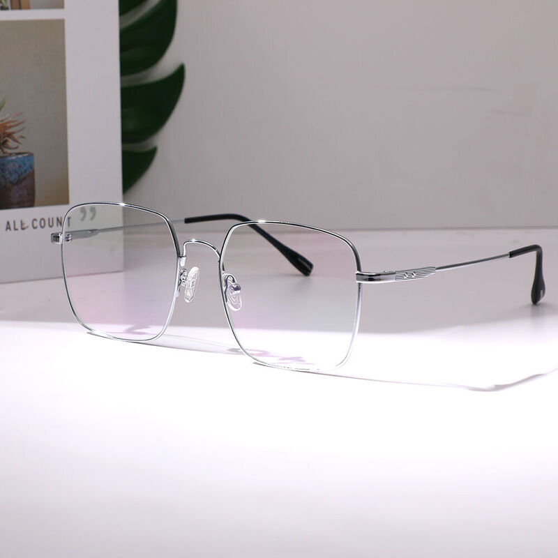 Joel Square Silver Glasses