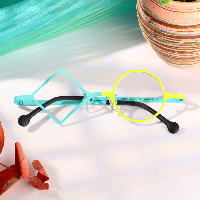 Violet Round Green Glasses