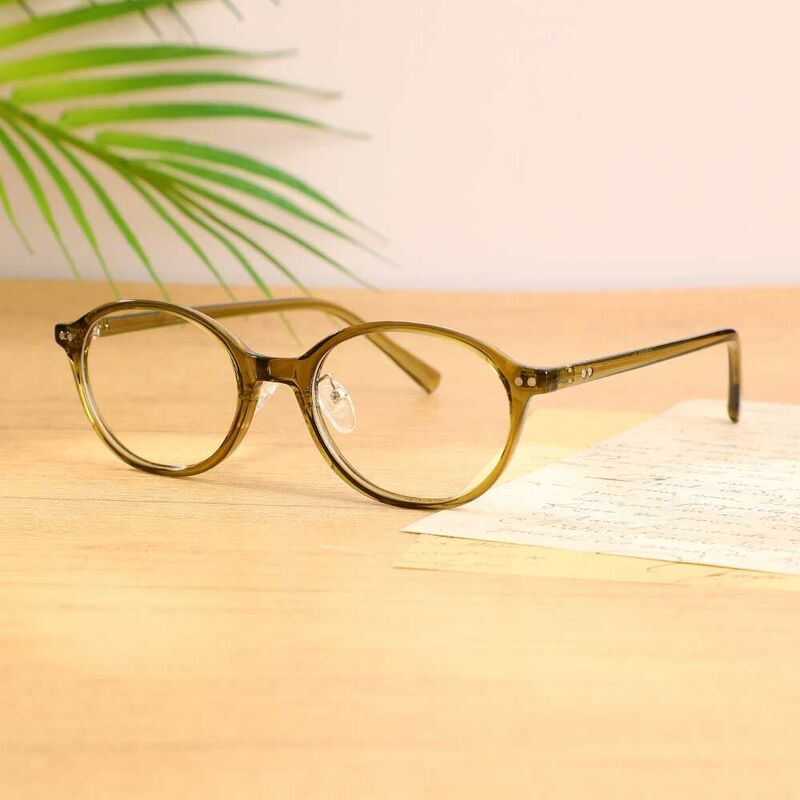 Myra Oval Green Glasses