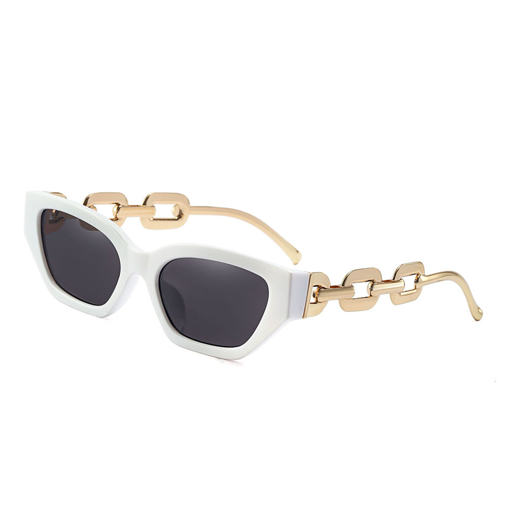 Stella Rectangle White Sunglasses