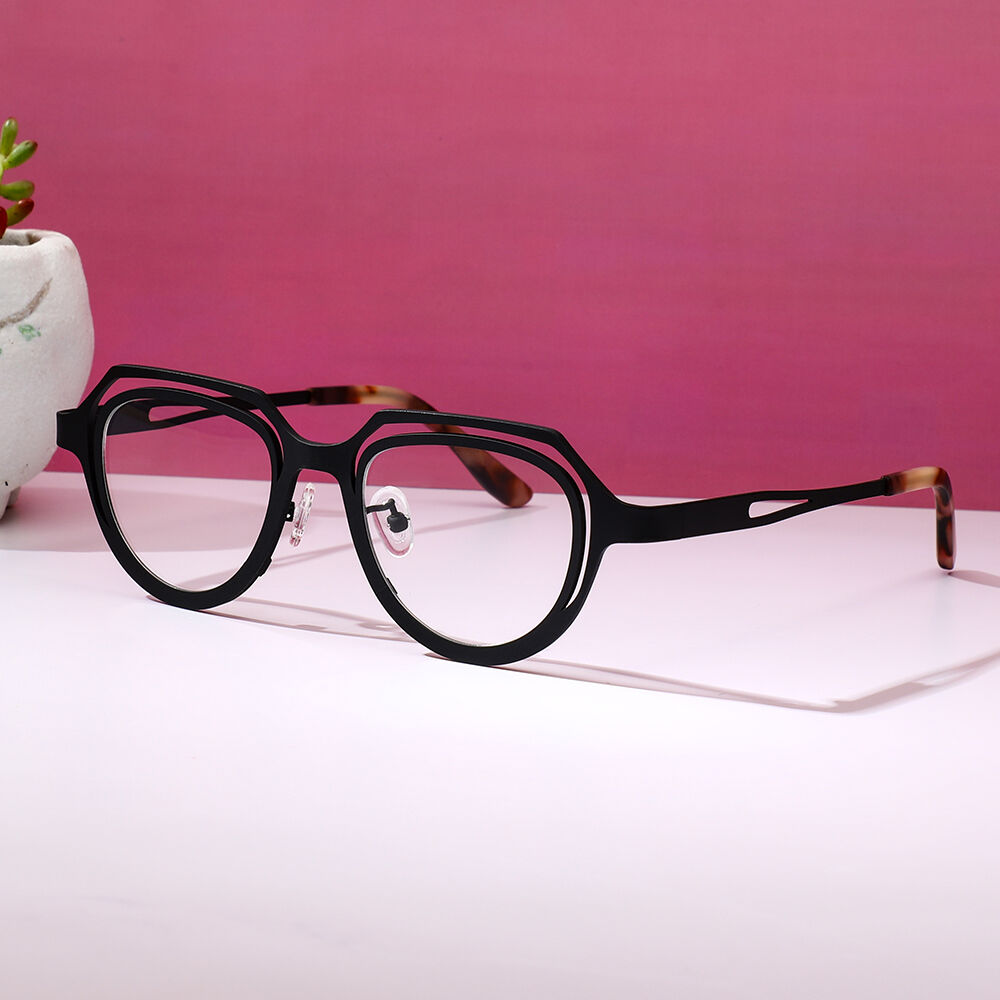 Gallacher Geometrische Schwarze Brille