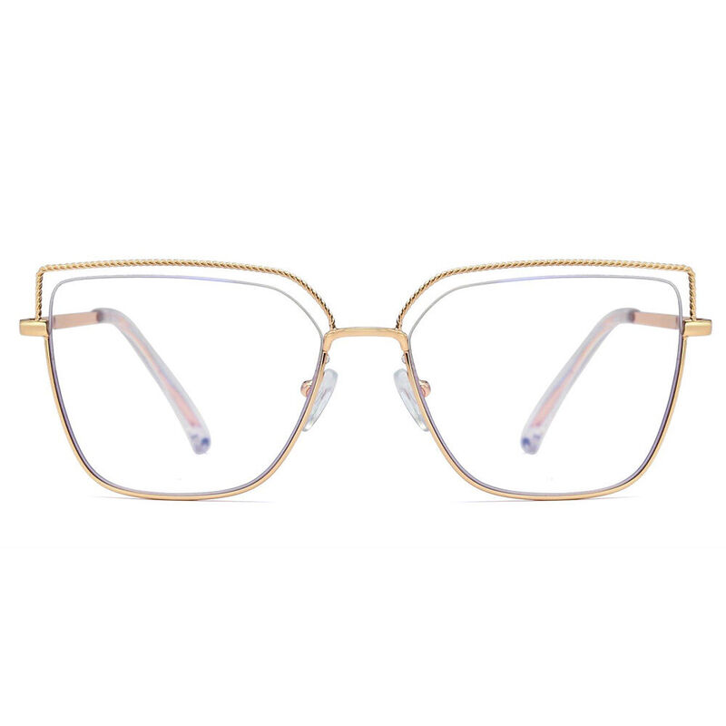 Adila Cat Eye Gold Glasses