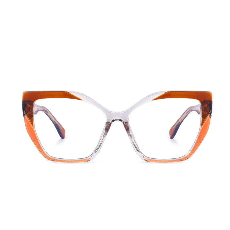 Sabrina Square Orange Glasses