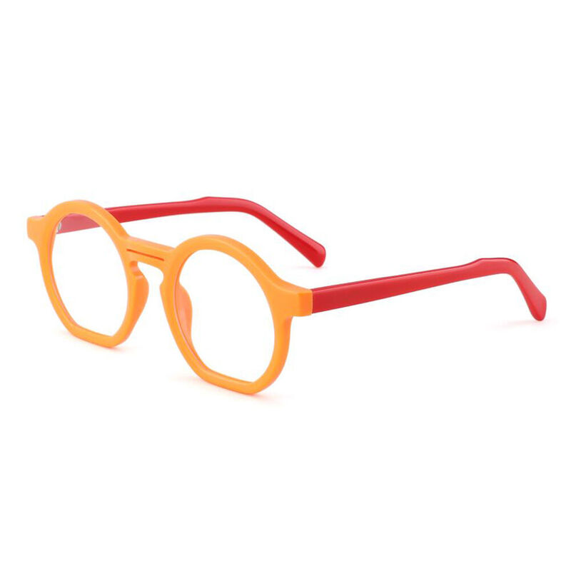 Coffey Round Orange Glasses