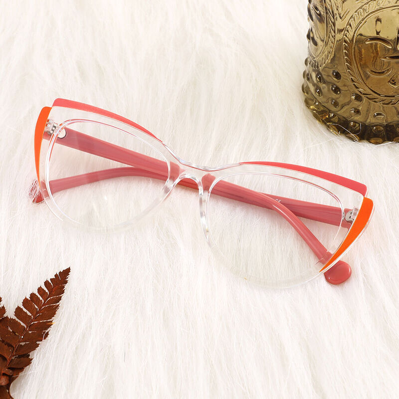 April Cat Eye Orange Glasses