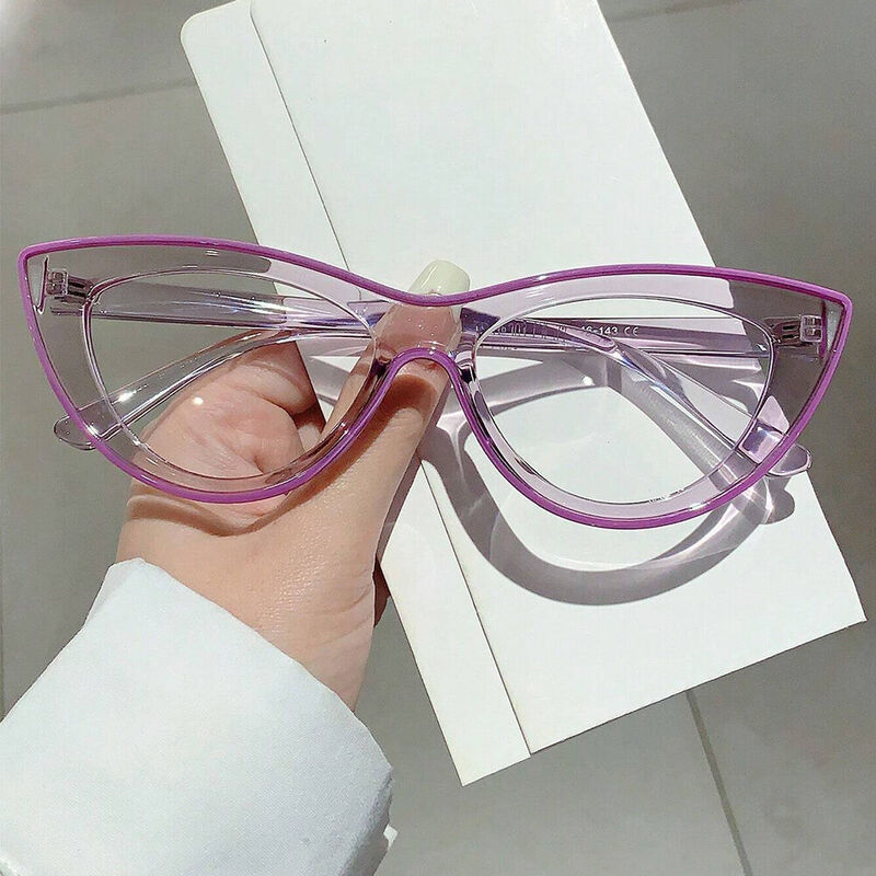 Trista Cat Eye Purple Glasses